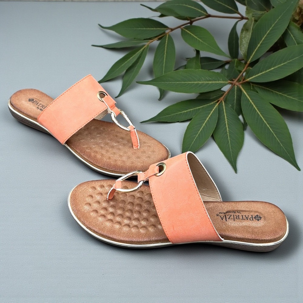 PATRIZIA by Spring Step‎ Women Coral Thong Sandals Flat Slip On Comfort Size 9